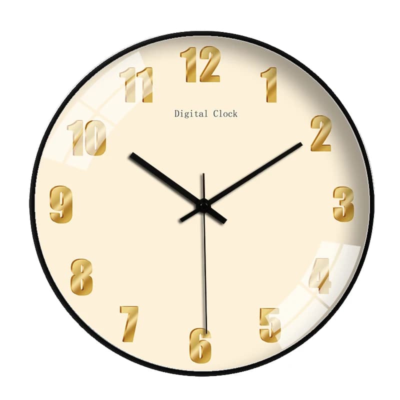 New wall clock round colored dial warm quartz movement silent watch without tickle for living rooms office gift festival