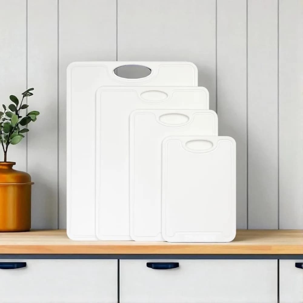 1/2 inch | testurized plastic cutting boards For food use, dishwasher safe with wide grooves for juices | Hand with easy grip