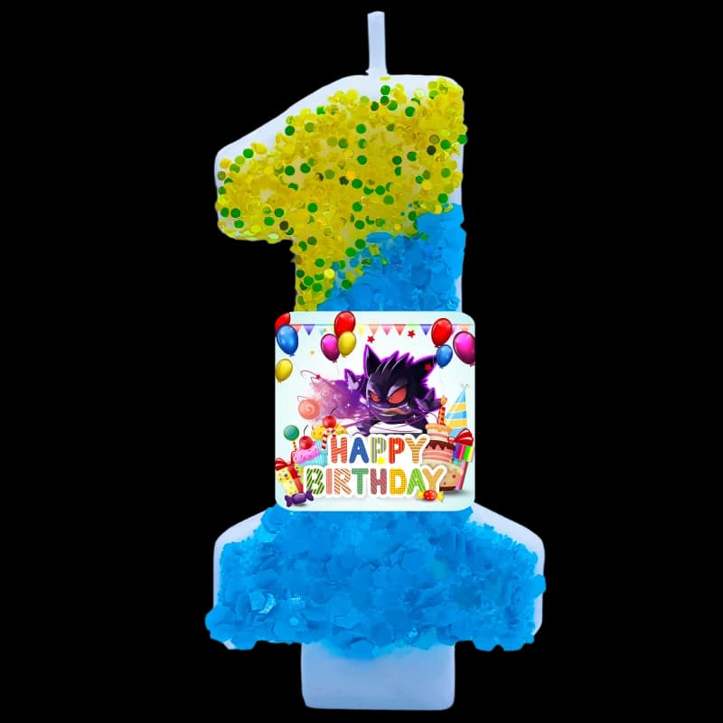 Candele a Tema Pokemon Gengar, Numeri da 0 a 9, Decorazioni per Torte di Compleanno, Personaggi Anime, Articoli per Feste Pokemon, Regalo Popolare
