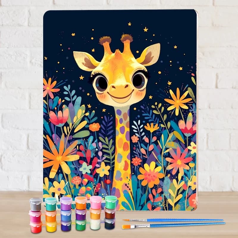 GATYZTORY Painting By Numbers Art Supplies Acrylic On Canvas Paints Giraffe Interior Living Room Decoration Markers By Numbers