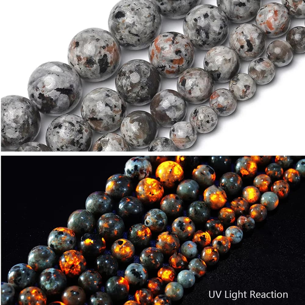 1 filo di perline di pietra naturale Yooperlite 6/8/10/12mm rotondo UV incandescente pietra di fuoco per braccialetto fai da te creazione di gioielli accessori
