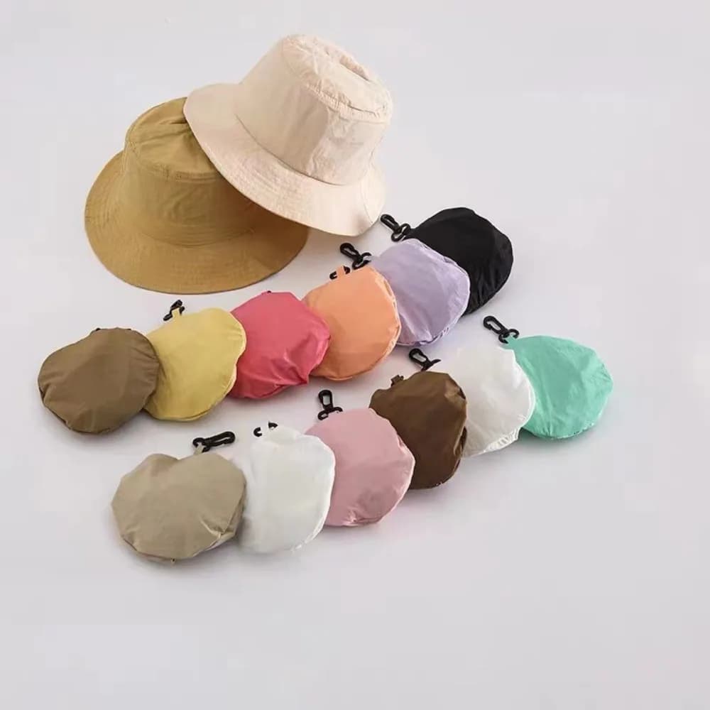 Children's Sun Hat Korean Style, Color Candy, Breathable, Cotton Bucket Hat Portable for Girls