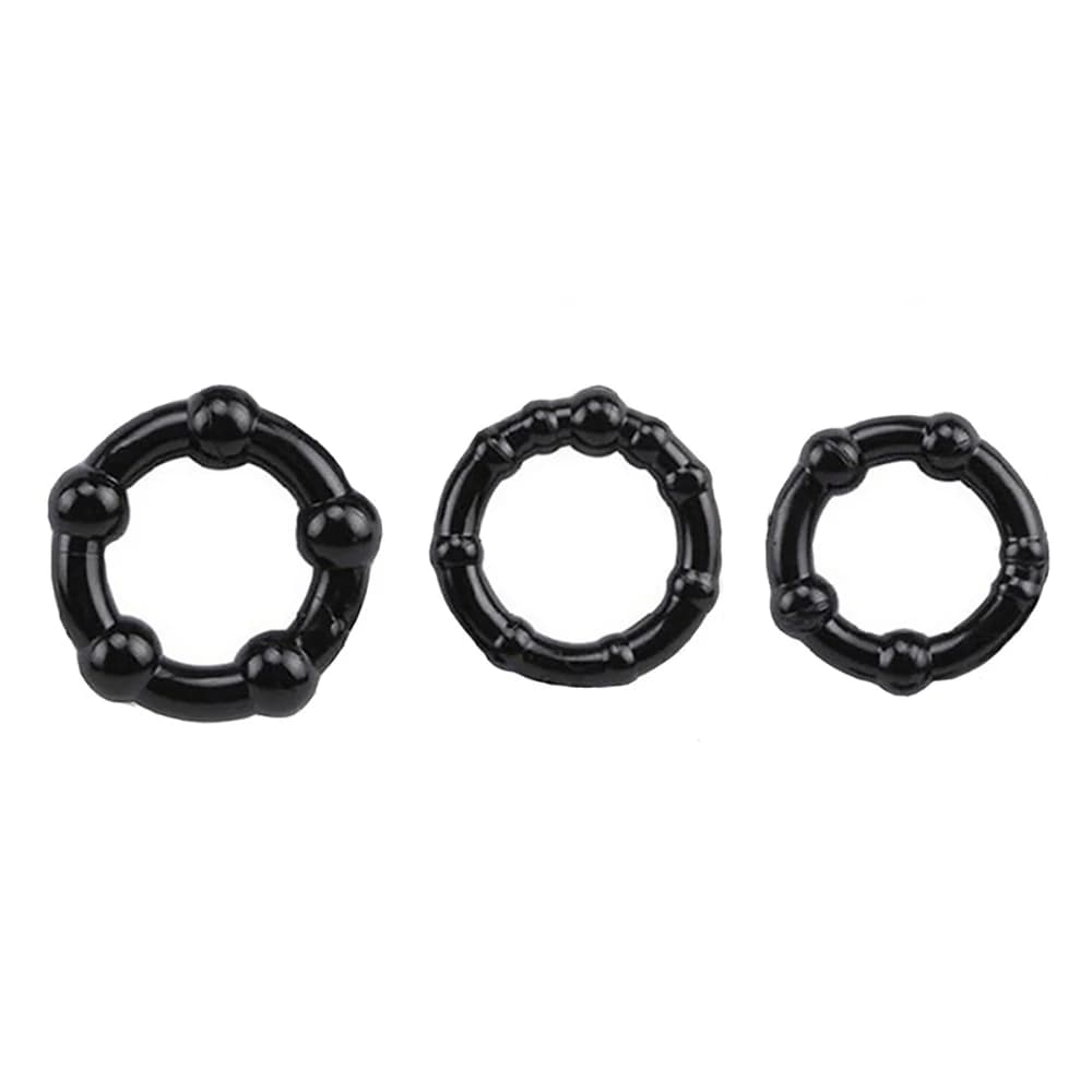 3 pz Cazzo Anello Del Pene Bead Penisring Set Maschio Ritardo Eiaculazione Durevole Anello di Erezione Del Silicone Giocattoli Del Sesso Per Gli Uomini Adulti Cockring