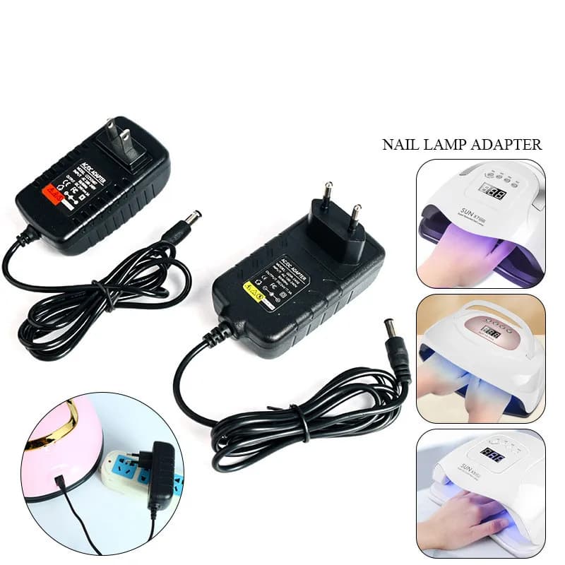 Adattatore di alimentazione DC 24V 2A Spina US EU per lampada UV a LED Caricatore per asciugatrice per unghie Adattatore da 1,2 M Spina per asciugatrice per unghie Strumento per manicure