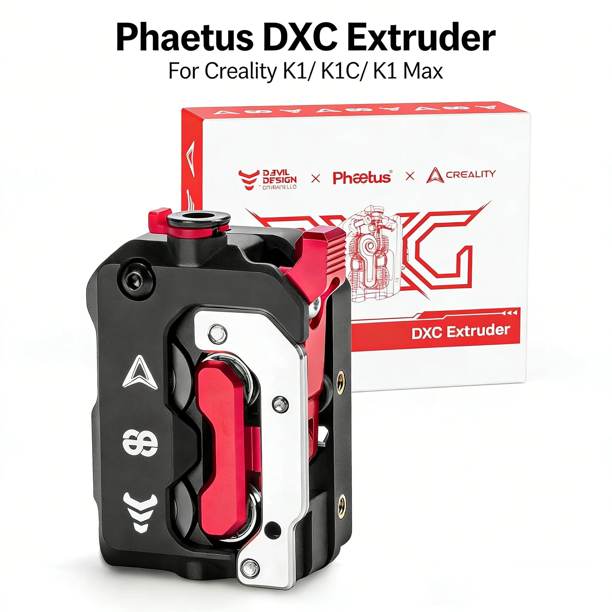 Phaetus DXC Estrusore Ingranaggi Elicoci Sistema Dual-drive Kit Meccanismo di Estrusione Per Creality K1 K1C K1 Max Aggiornamento Della Stampante 3D