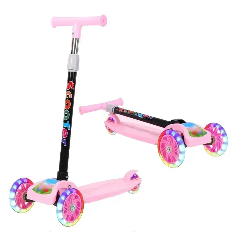 Scooter per bambini ruota silenziosa illumina i giocattoli ruota resistente all'usura giocattolo per auto per bambini 3 altezze regalo portatile per bambini bicicletta giocattolo sportivo