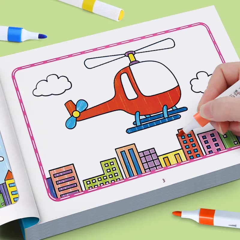 Cartoon Animal Drawing Book, Children's Colored Pen Drawing, Painting Graffiti Coloring Book,Fun Coloring Toy Book