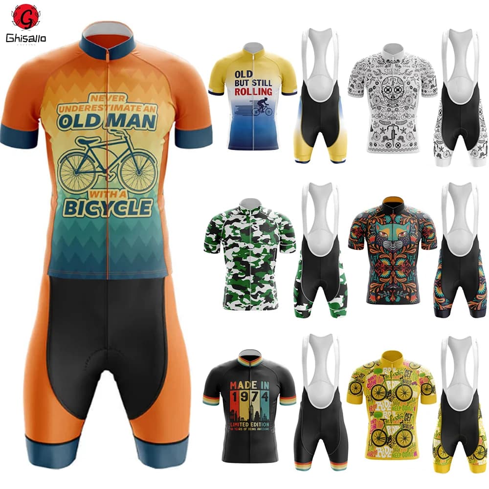 21 Nuovo Stile 9 Maglia da ciclismo Set Tuta da bicicletta Bici Manica estiva da uomo Pantaloncini con bretelle Abbigliamento Por Team Bici da uomo 20D Gel Pad Durata