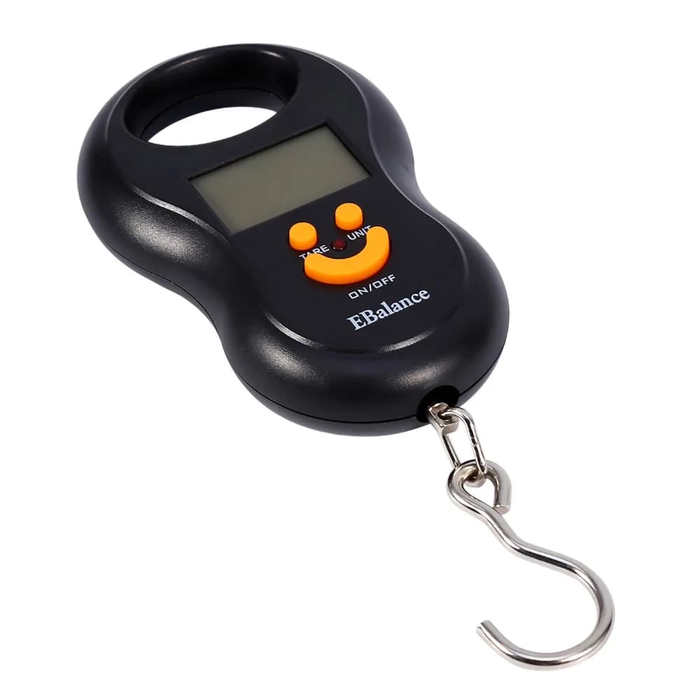 ABS Digital Hanging Scale Black Electronic Weigting Luggage Hook Scale Hook Design LCD Display Backlight
