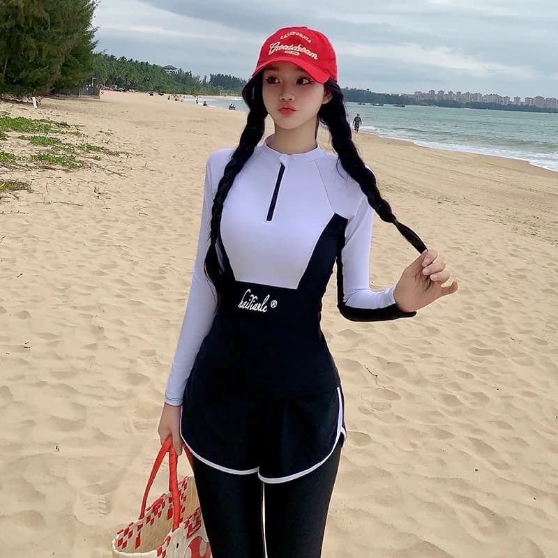 2026 New Fashion Divided Bathroom Costume High Beauty Long Sleeve Long Trousers Solar Protection Quick Drying Sexy Swimwear For Snorkeling Surf