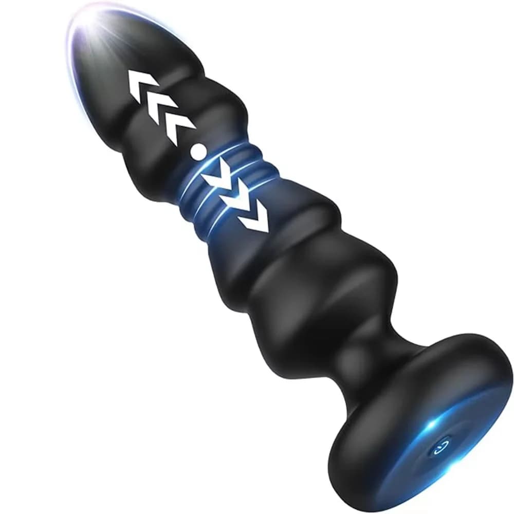 Spinta Plug anale Vibratore Perline anali Massaggiatore della prostata maschile Telescopico Vibrazione Butt Plug Stimolatore Giocattoli del sesso per le donne Uomini