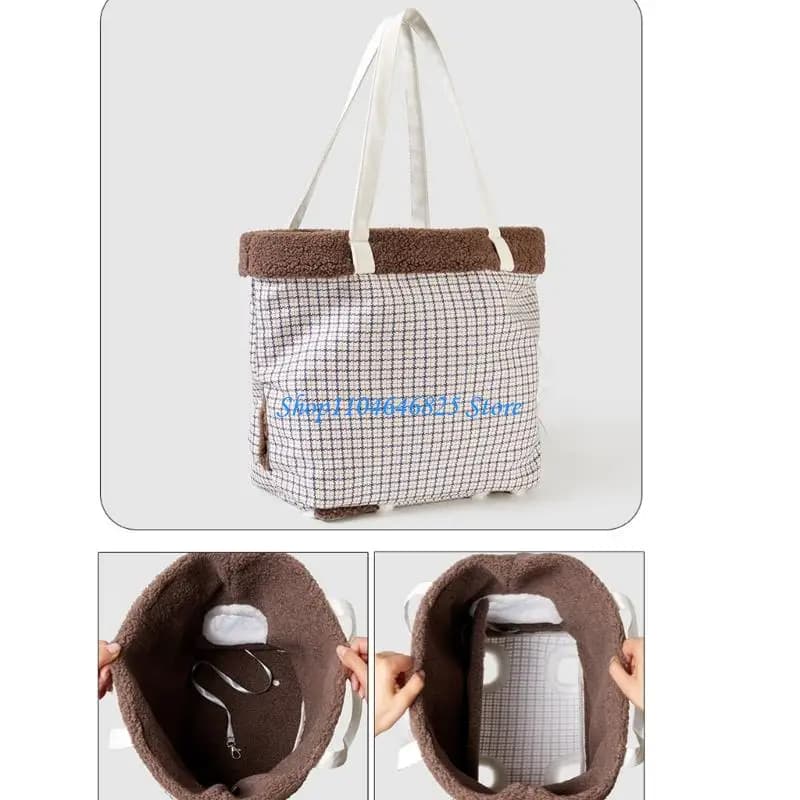 Borsa da trasporto per borsa a tracolla per animali domestici calda con per il movimento delle gambe foderato in pile per