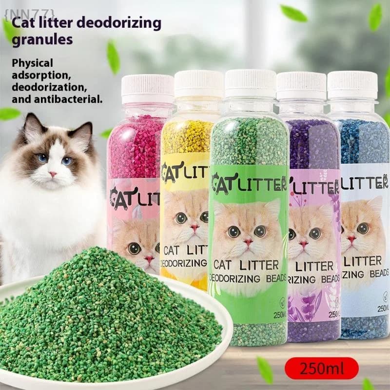 Granuli per toilette Perline deodoranti per lettiera per gatti - Freschezza a lunga durata, purificazione dell'aria per lettiere, prodotto per la pulizia degli animali domestici