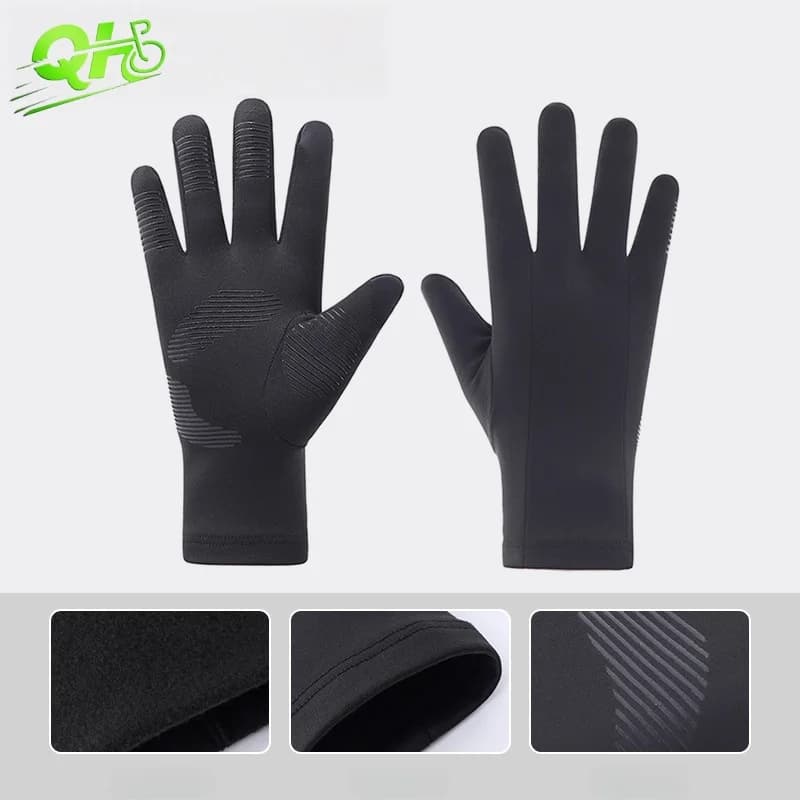 Due usi Guanti da sci Fodera Sottile Moto Ciclismo Pile Touch Screen Antiscivolo Anti-freddo Antivento Caldo Sport all'aria aperta Guant