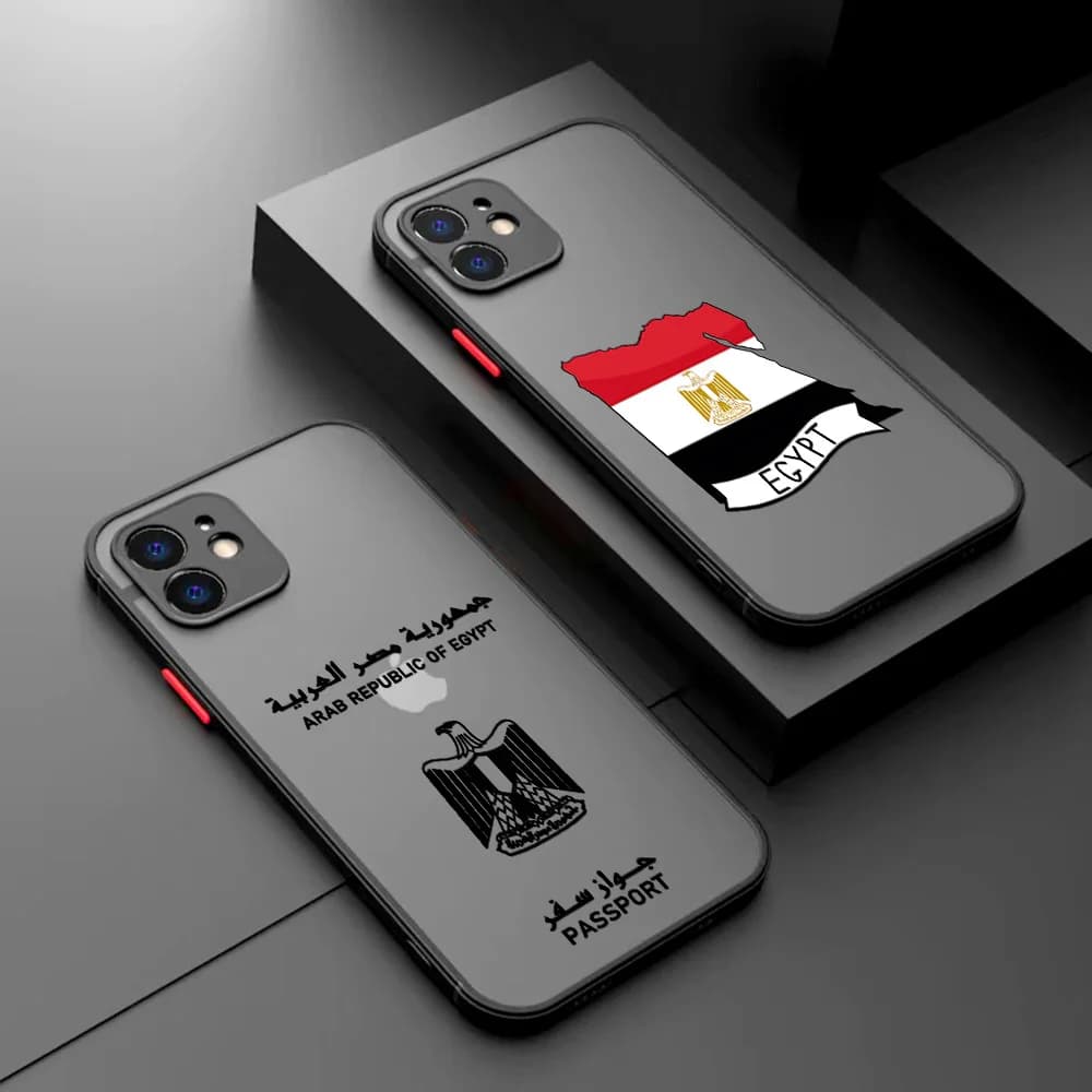 Egypt Passport Phone Case For iPhone 16 15 14 13 12 11 Mini Pro Max X XR XSMax 7 8 6 6s Plus Matte Clear Back Cover