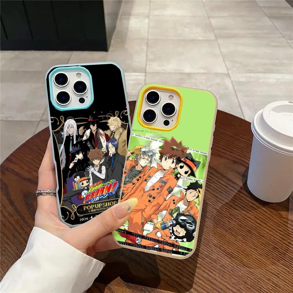 K-Katekyo Hitman R-Reborn phone case in double-layer shockproof gel for iPhone 17 Pro Max, with soft and back TPU interior in PC