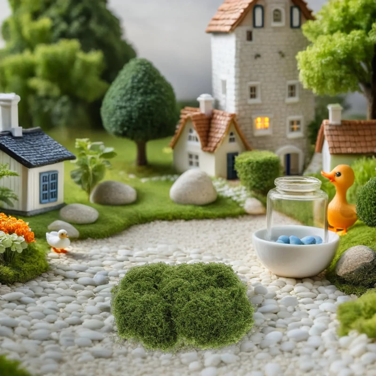 200G Faux Moss Artificial Green Moss Decorative for Potted Plants DIY Wedding Table Centerpieces Fairy Garden Craft Supplies