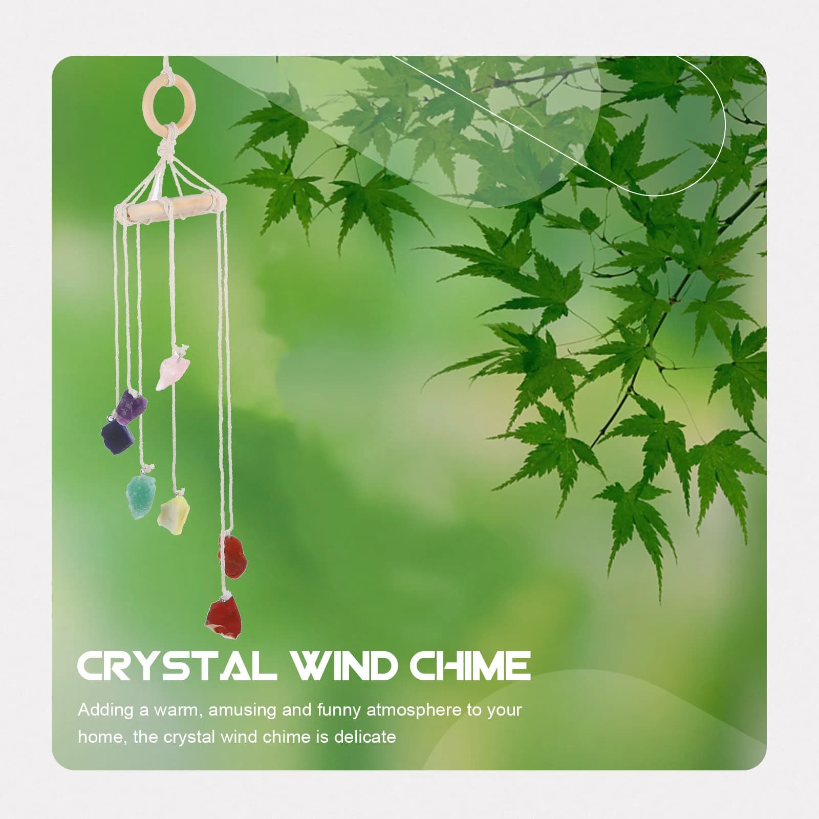 Crystal Wind Chime Chakra Stone Hanging Adornment Light Weight Elegant Design for Christmas Birthday Easter Thanksgiving Home