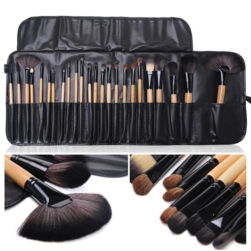 Set di 24 Pennelli per Trucco Professionali, Pennelli per Cosmetici, Sopracciglia, Polvere, Fondotinta, Ombretti, Strumenti per Make-up