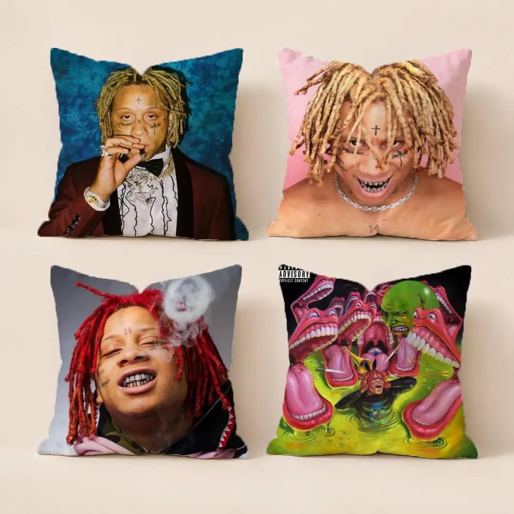 Celebrity Trippie Redd Cushion Cover Washable Soft Thick Cushion Cover Decorative Pillowcase for Sofa Living Room Home