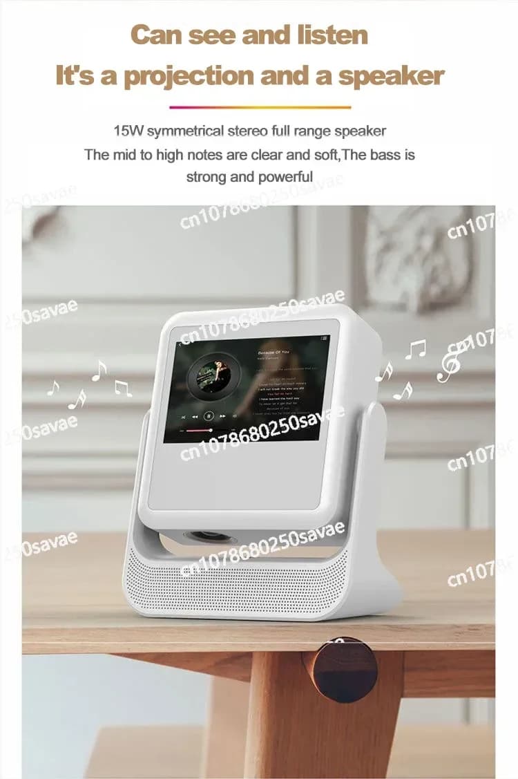Proiettore Smart Flick con Touch Screen, Sistema Operativo Android, Wi-Fi 5G, Bluetooth, Proiettori 4K e Attrezzature per Presentazioni C3