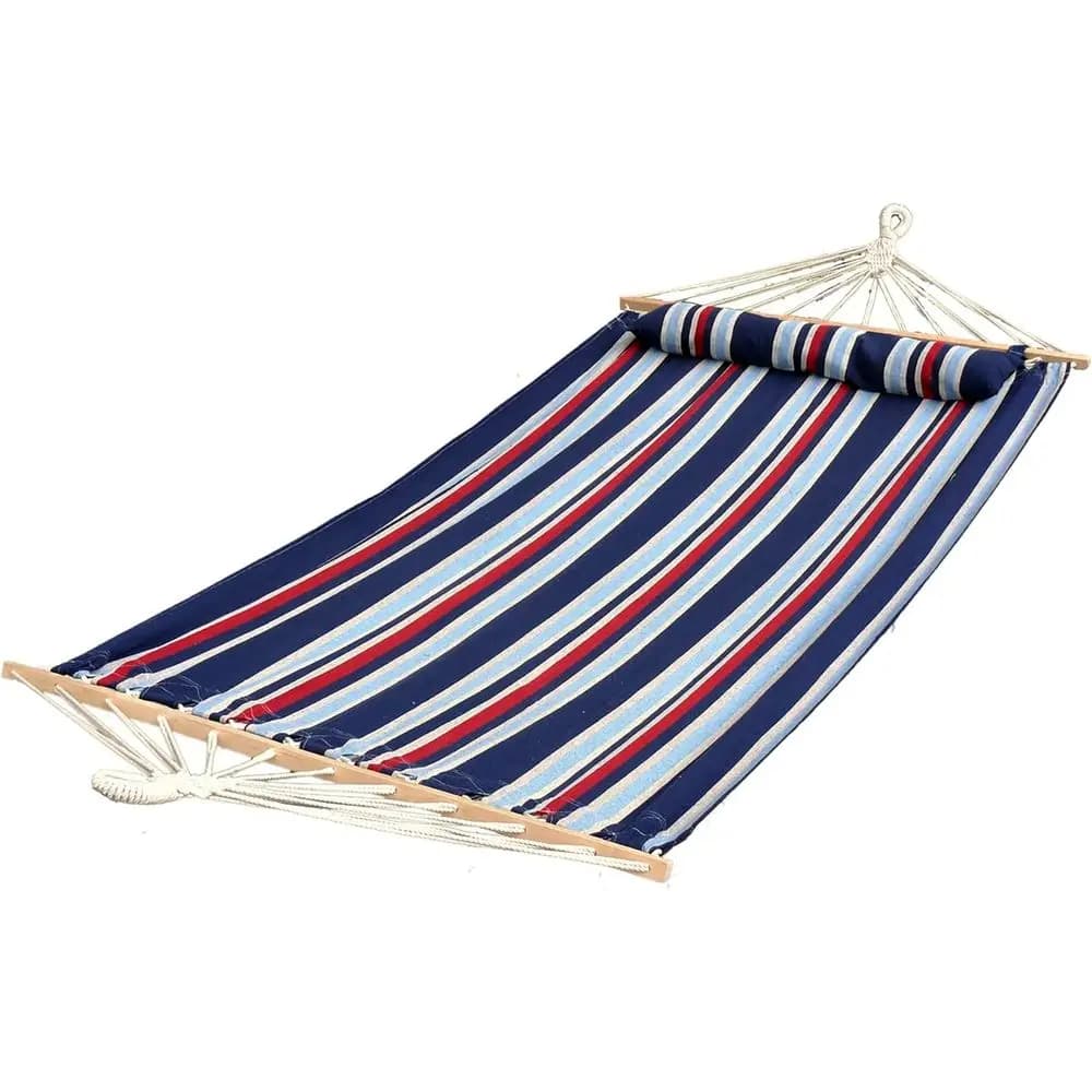 Amaca Caraibica Larga 48 Pollici con Cuscino, Altalena da Esterno per Patio e Giardino, Cinghie in Velcro e Catene Incluse, Poliestere Ecologico e C