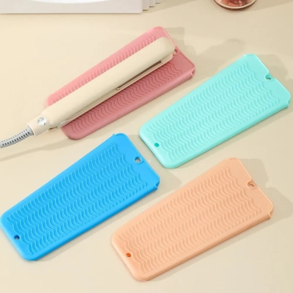 Silicone Hair Straightener Pouch Multifunctional Multi Color Heat Resistant Pad Non-Slip Foldable Curling Iron Insulation Mat