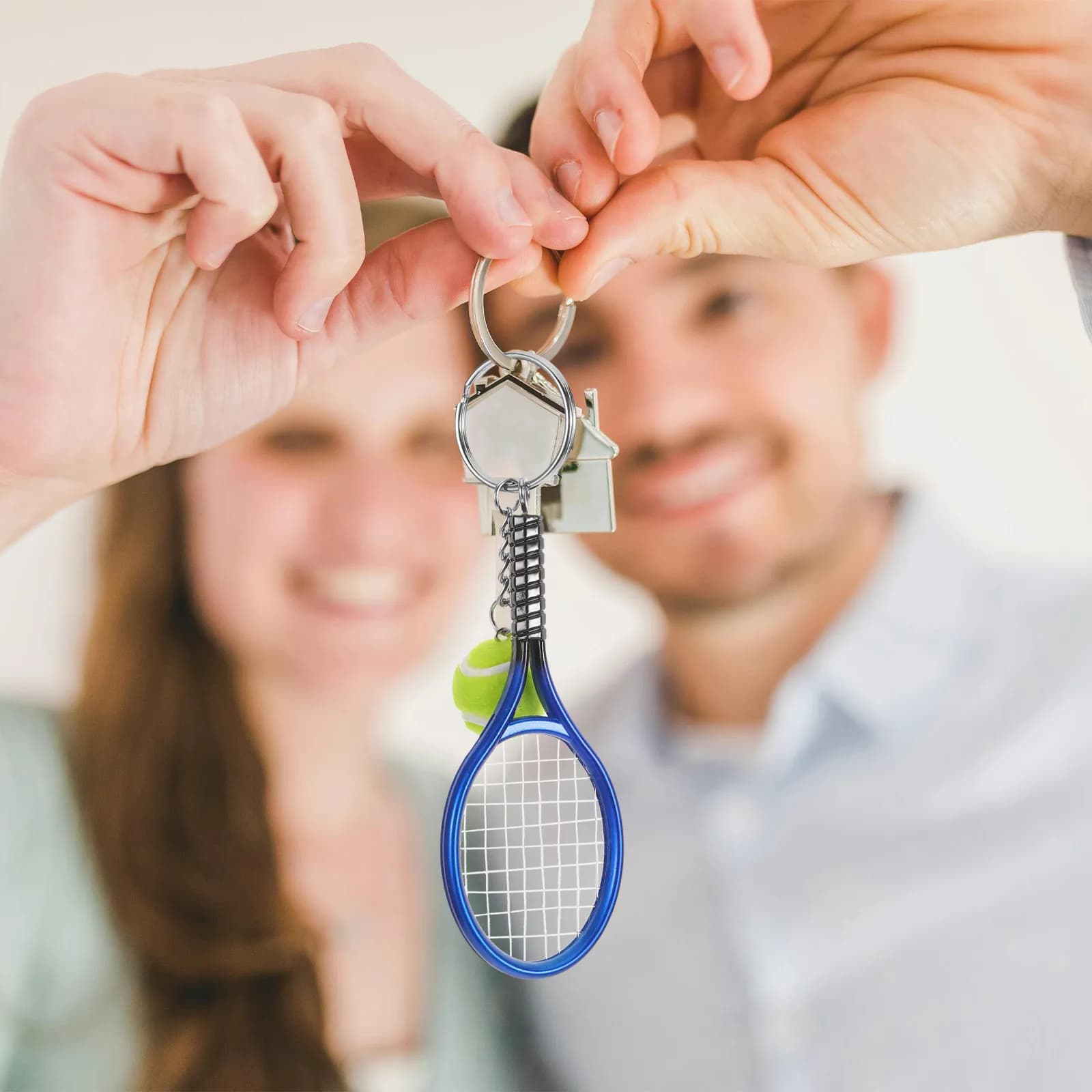Set di 6 Mini Portachiavi da Tennis, Eleganti Ciondoli a Forma di Racchetta e Palla, Pendente Portatile per Borsa, Portachiavi per Appassionati di Tennis, Uomo e Donna
