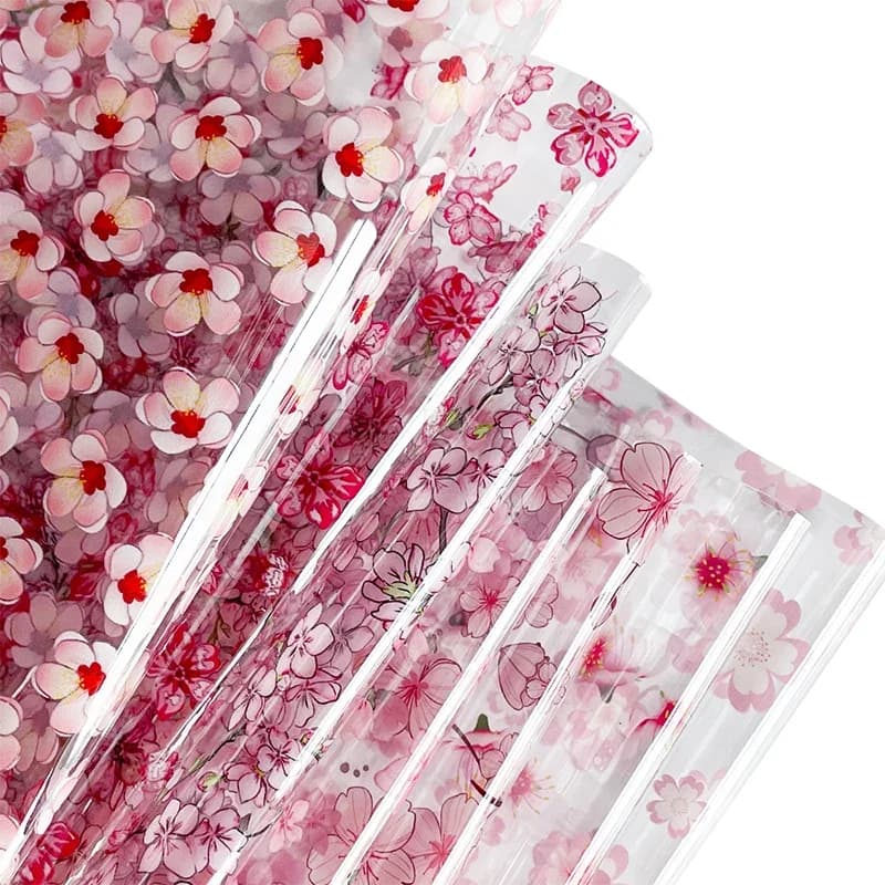 30x135cm 0.3mm fiore rosa stampato vinile in PVC bellissimo motivo floreale vedere attraverso tessuto in vinile impermeabile per borse artigianali fai da te