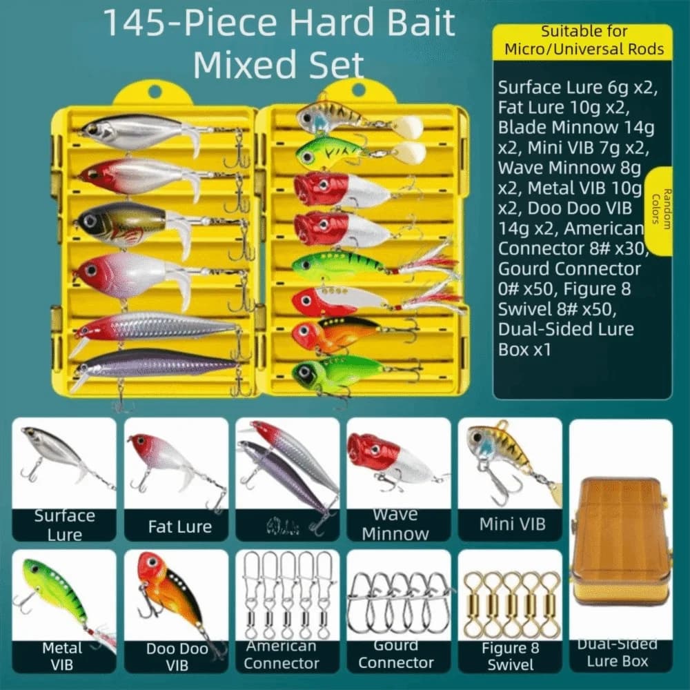 Angling Set Soft Lure Fishing Lures Set Hard Lure Poppers Fishing Minnow Spoon Lure Tackle Box Fishing Metal Jig Pesca