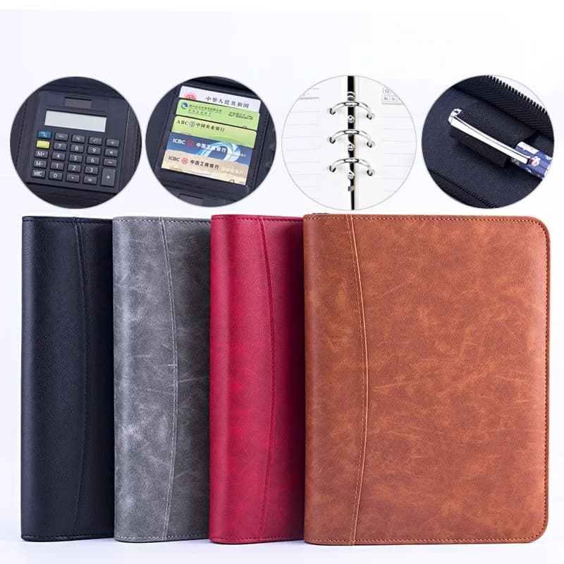Diary A5 Notebook with Binder Journal Calculator Note Book Spiral Notepad Agenda Stationery Organizer Planner Zipper Sketchbook