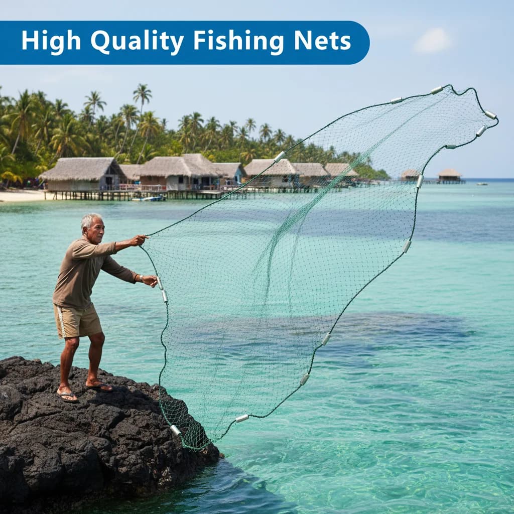 Rete da Lancio con Raggio di 65 Piedi, Rete per Esche a Maglia Fine, Rete da Pesca Premium per Acqua Salata con Piombi in Alluminio