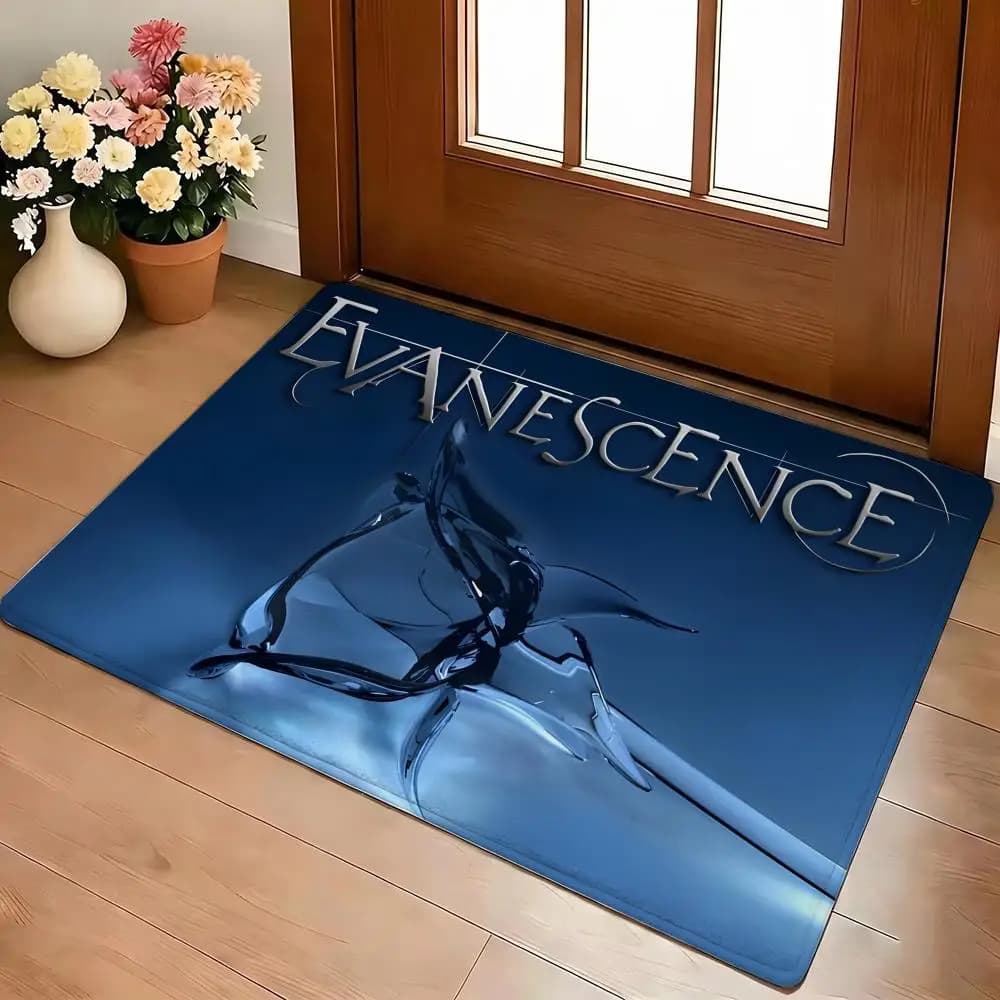 Tappetino in Eco-Flanella Antiscivolo Inodore per Interni, Morbido Tappeto a Pelo Corto E-Evanescence Band