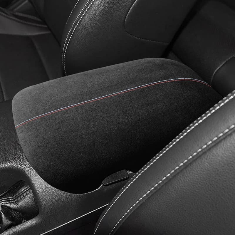 Per Mustang seggiolino auto bracciolo scatola copri bagagliaio adesivo decorativo realizzato in Alcantara accessori per l'accordatura delle prestazioni interne