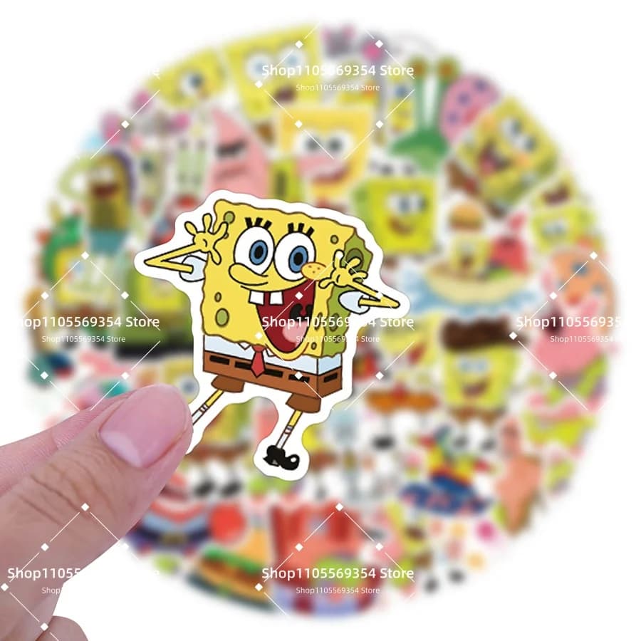 SpongeBob SquarePants Stickers Party Favors Goody Bag Fillers Cartoon Graffiti Decoration Skateboard Laptop Notebook Luggage