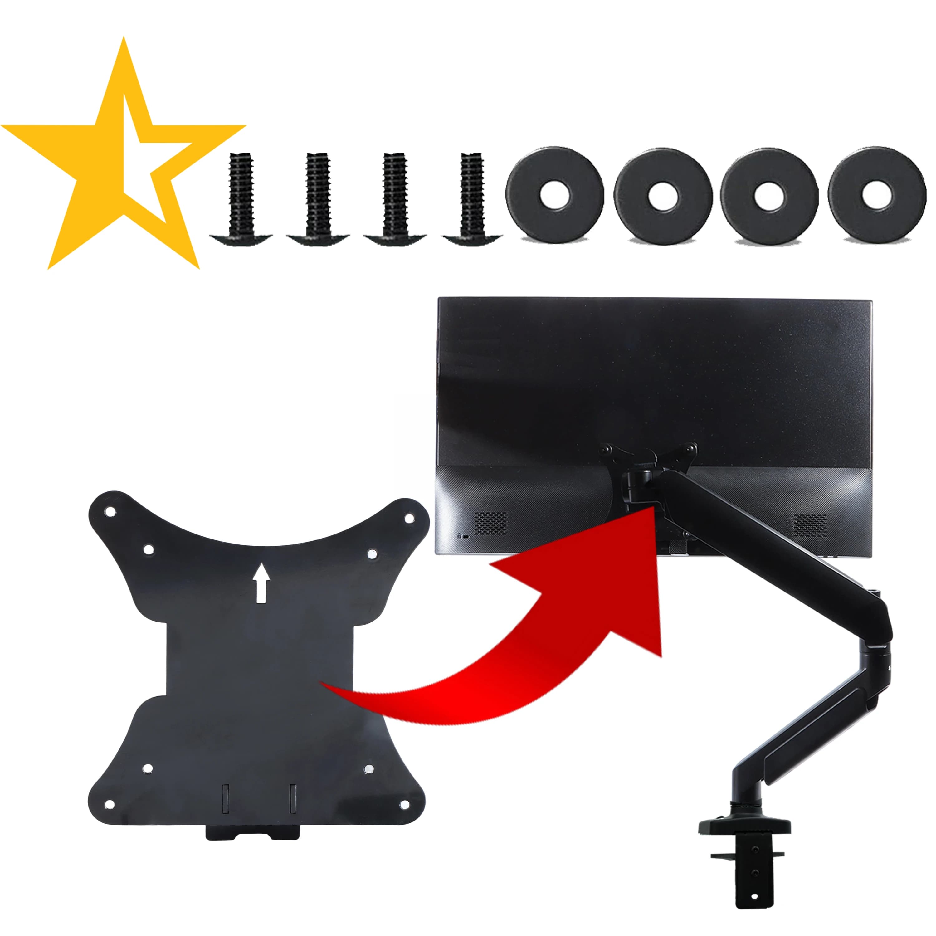 NEW VESA Wall Mount Adapter for Acer SB242Y E bi SB272 E bi SB272U E Monitor Bracket Mounts to Stand / Arm / Desk Mount