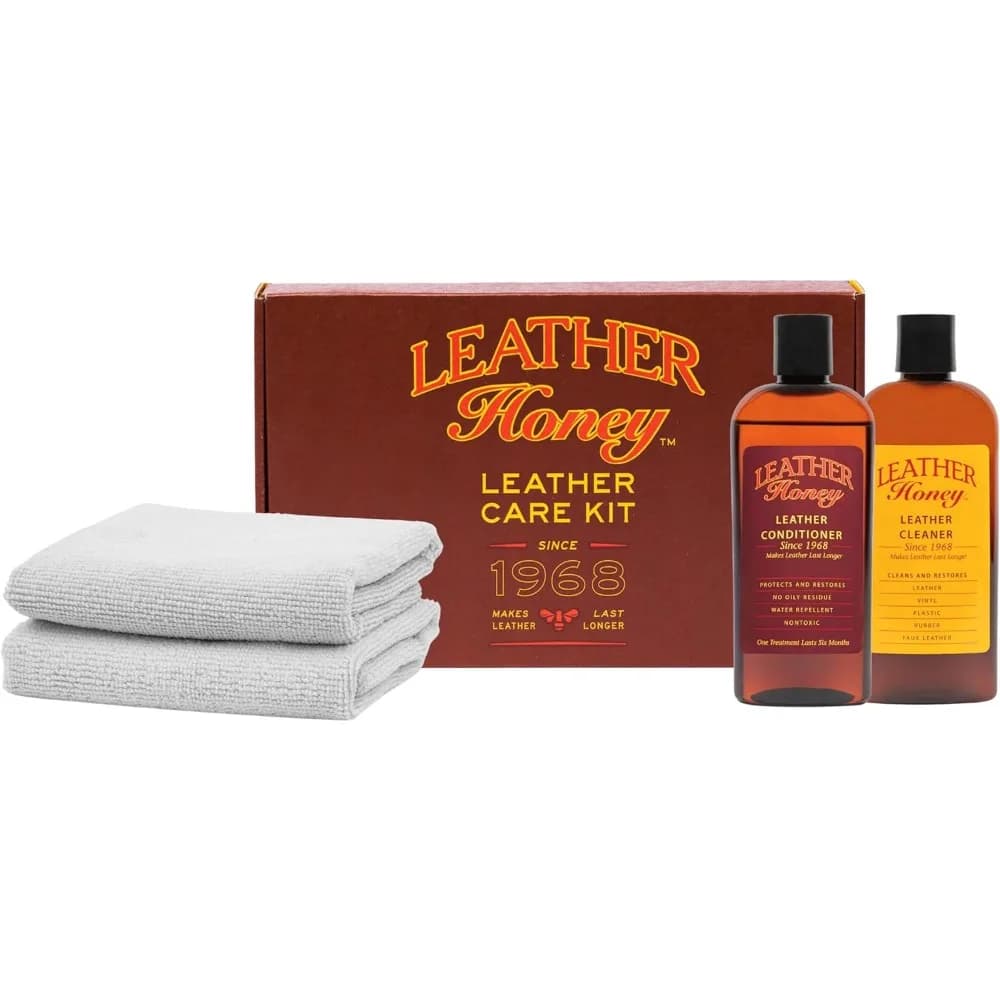 Kit Completo per la Cura della Pelle: Detergente, Balsamo, Panni - Non Tossico - Ripristina Divani, Sedili Auto, Giacche, Scarpe, Borse - Per Tutti i Colori