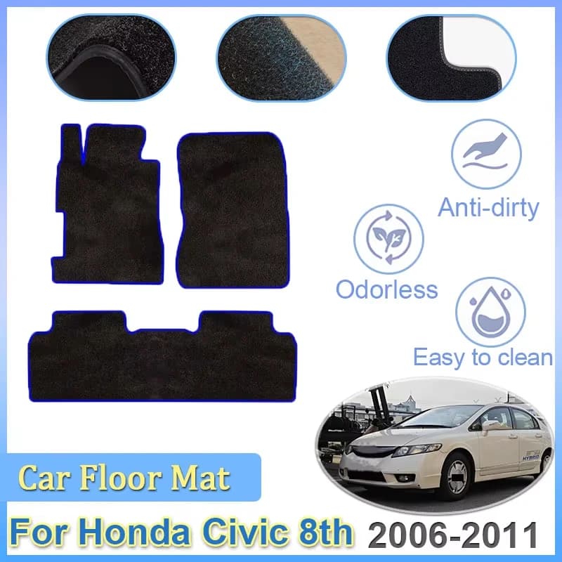 Car mats For Honda Civic 8th Gen FA FD 2006 ~ 2011 2010 2008 Carpets Panel Pedals Carpet Cover Pad Piede Accessories Auto