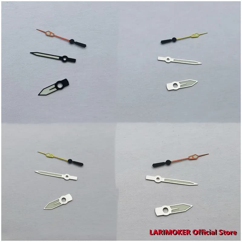 LARIMOKER New Green Luminous Automatic Man Watch Hand Needles for NH35 NH36 NH38 NH39 Yellow /Orange Second Hand