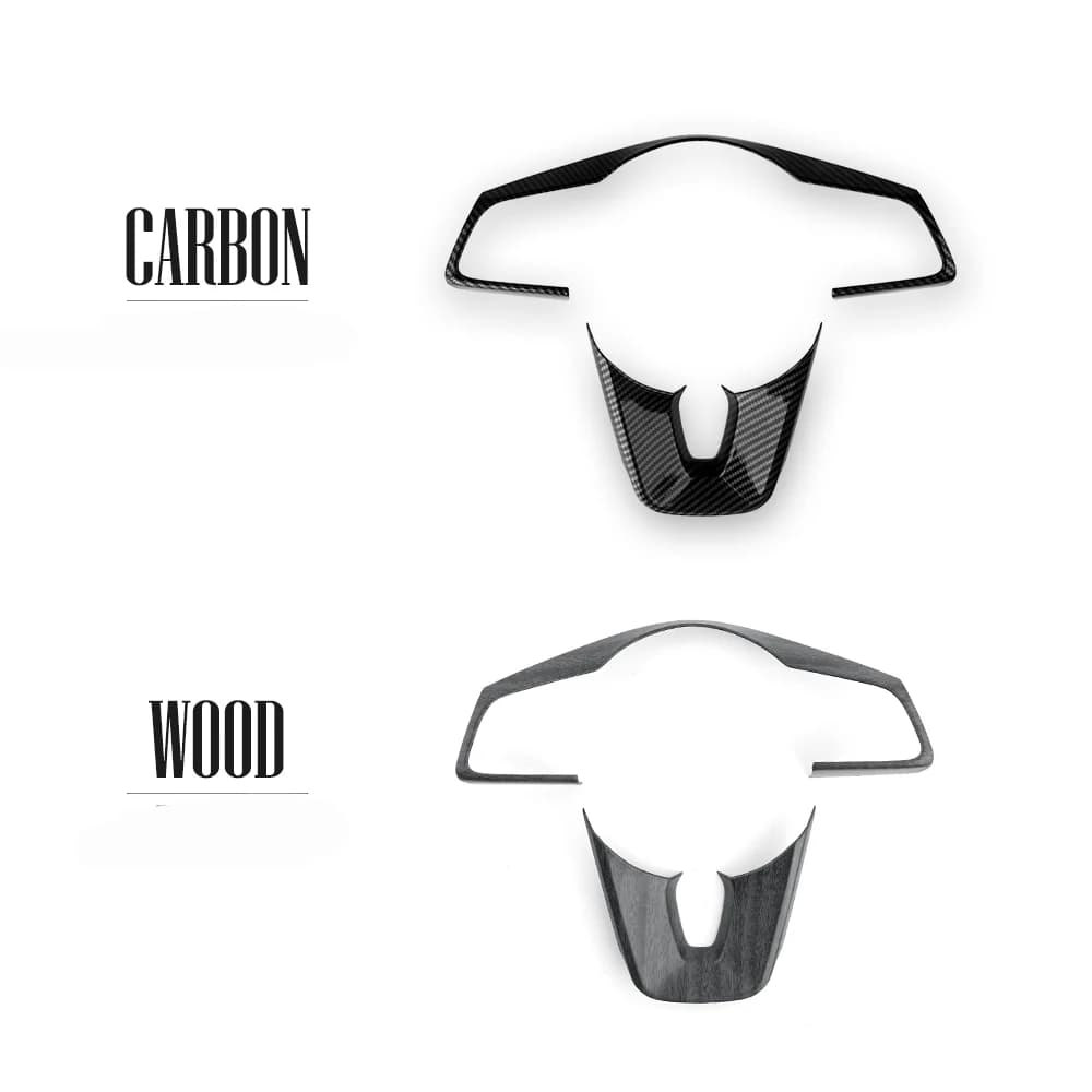 Car Interior Trim Steering Wheel Trim Button Cover Plate Carbon Fiber Wood Grain ABS Material For KIA SELTOS 2021-2025 LHD/RHD