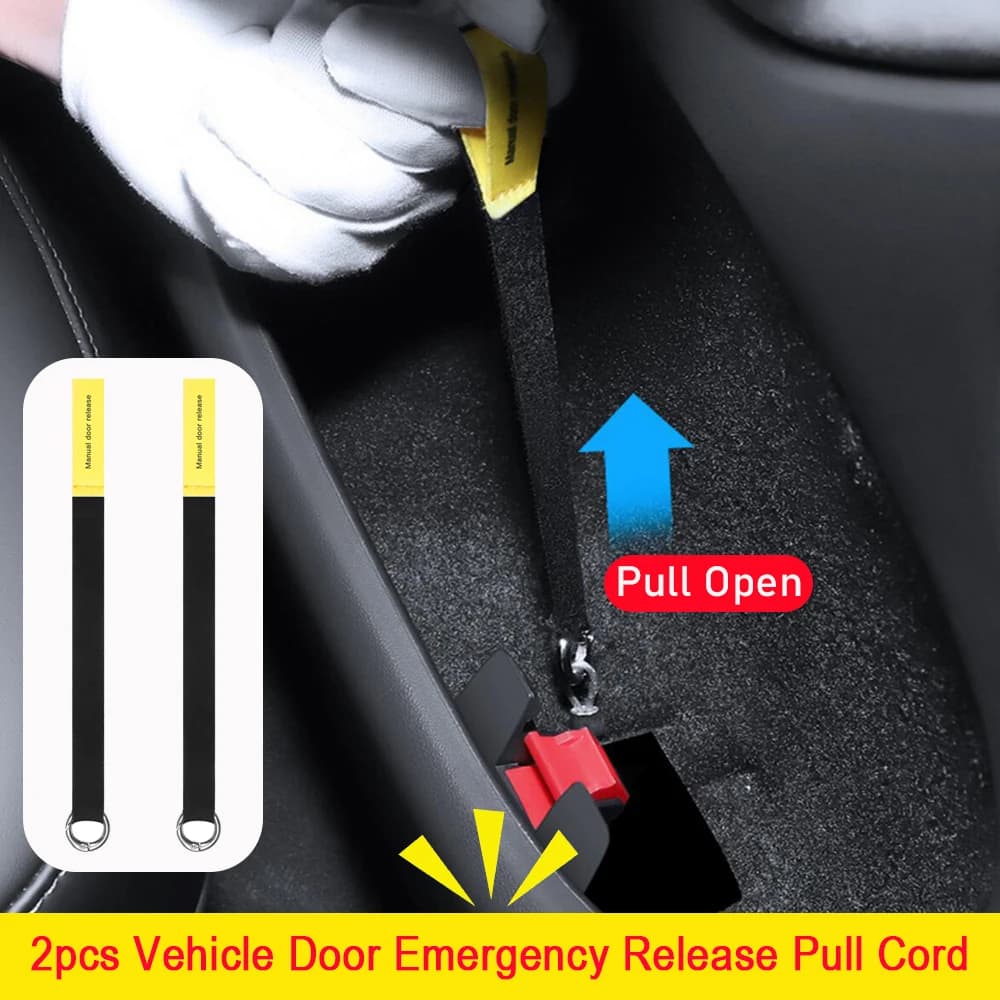 Cavo di Emergenza per Apertura Porta Auto per Tesla Model 3 Y Juniper 2025 2026, Interruttore di Emergenza per Porta Posteriore, Corda di Sicurezza