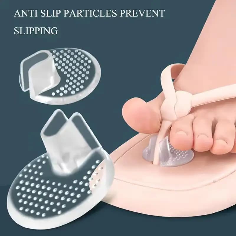 2pcs Invisibles Gel Pad Anti-Slip Anti Wear Foot Gel Toe Guards Cushions Toe Separator For Flip Sandals Comfortable Flip-flops