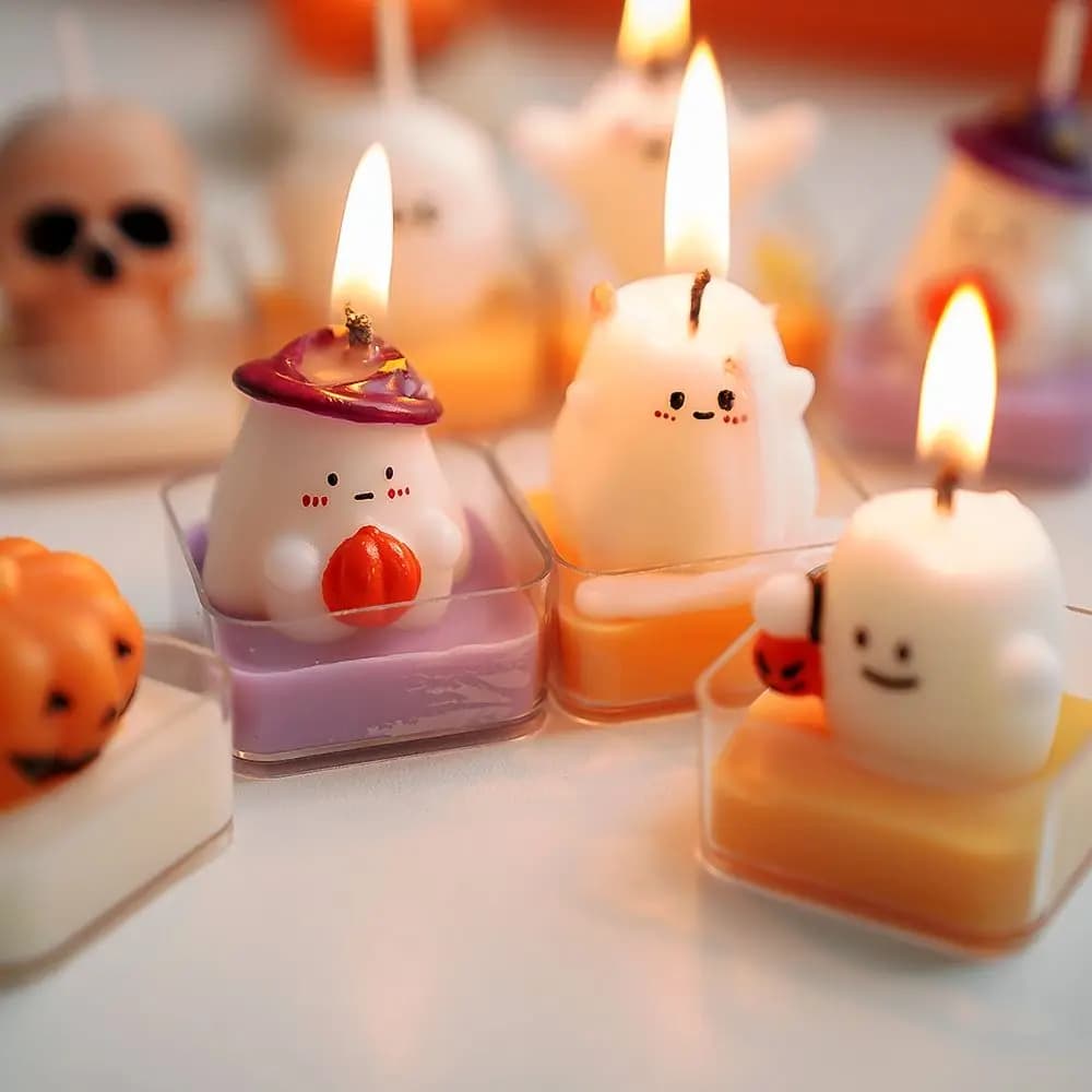 Halloween Aromatherapy Candles Ghost Scented New Styling Props Ornament Small Tea Wax Indoor French Holiday Souvenir