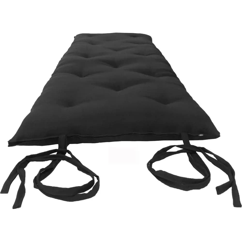 Japanese/Thai Style Cotton Blend Floor Rolling Mat for Yoga and Meditation, 3x30x80, Black