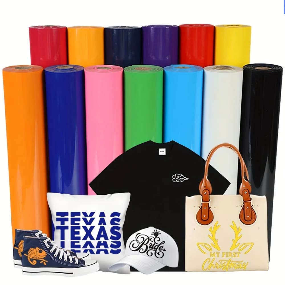 12Inch*4ft Roll HTV Iron On Vinyl HTV Heat Transfer Vinyl For T-Shirt HTV Vinyl Rolls For All Cutter Machine
