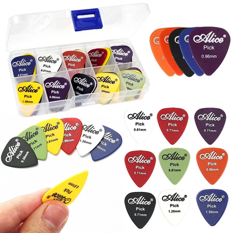 ​30-50PCS/Box Guitar Picks Mixed Thickness Random Color Plectrums for Guitar Bass Ukulele Instrument Beginner Practice Props ZYF