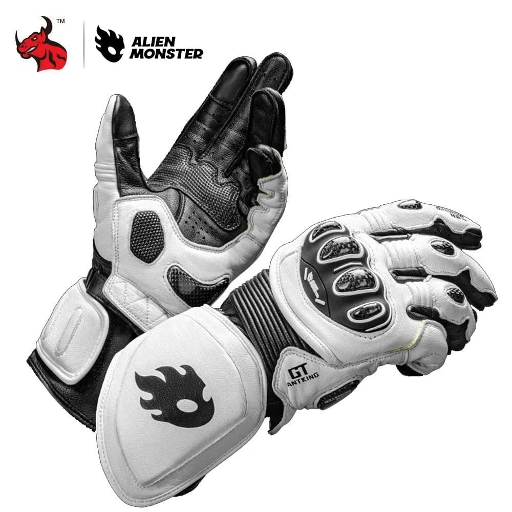 Guanti resistenti all'usura in vera pelle guanti da moto da ciclismo Anti-caduta da Motocross guanti protettivi in fibra di carbonio