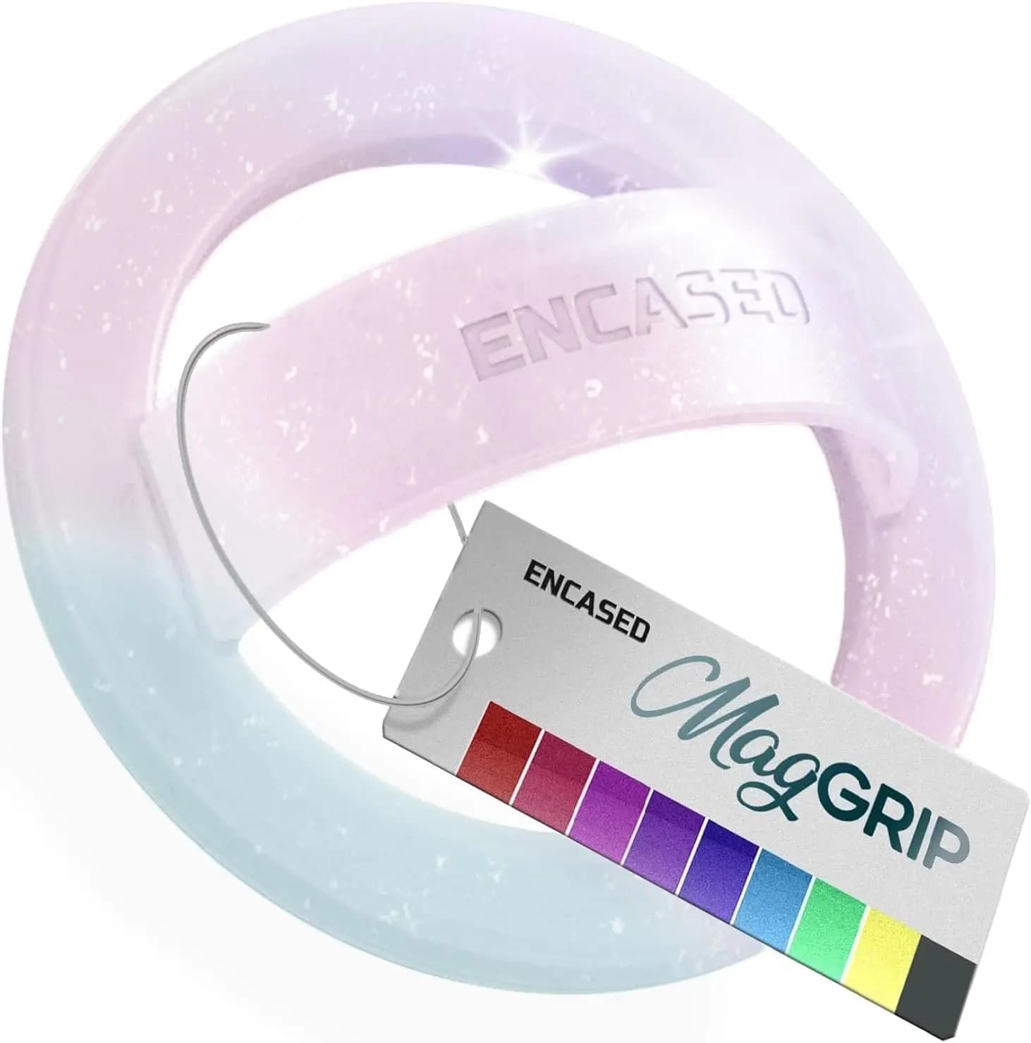 Magnetic Silicone Phone Grip Holder Finger Loop Ring for iPhone 12+ MagSafe (Gradient Dream)