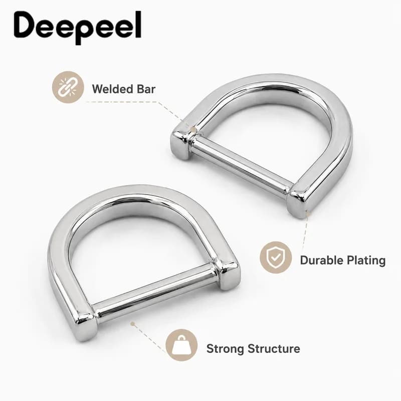 10/20Pcs 13-25mm Zinc Alloy D Ring Buckles Plated Strap Connectors for Dog Leash Handbag Belt Keychain Webbing Sewing Hardware
