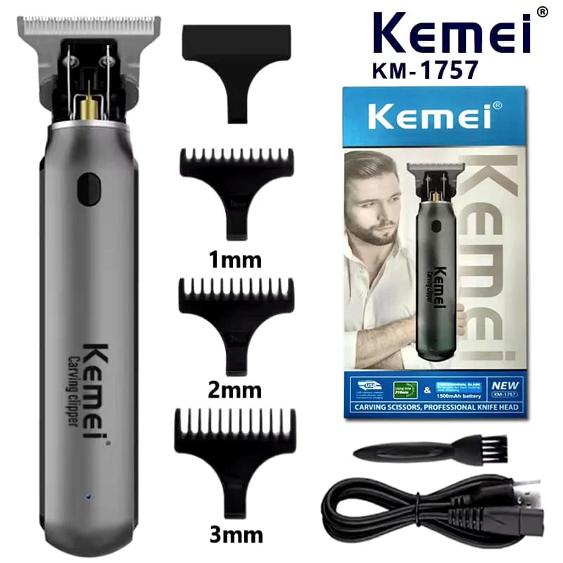 Kemei Haircut Cutters for men Zero Gapped T-Blade Mini Haircutting Machine Professional Wireless Haircuts KM-1757